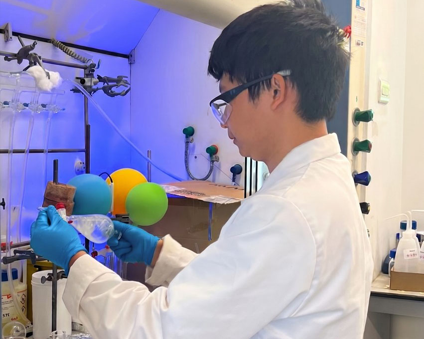 David Tan working in Noble group, working up reactions.